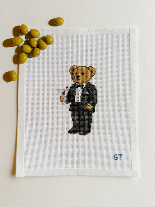 Martini Bear Canvas