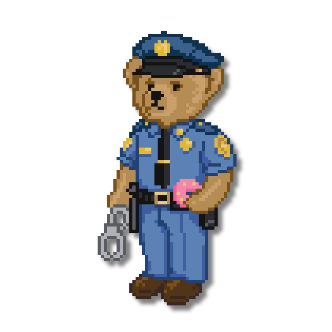 Police Bear Needlepoint Chart