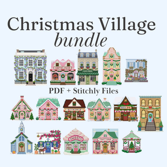 Christmas Village Needlepoint Bundle – 24 House Designs - Knotting Hill