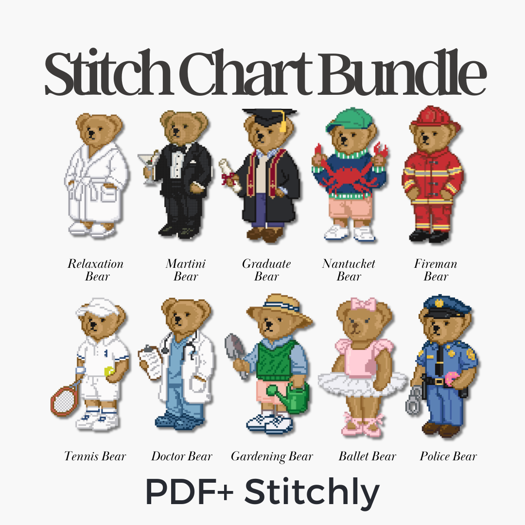 Polo Bear Needlepoint Bundle – 9 Designs