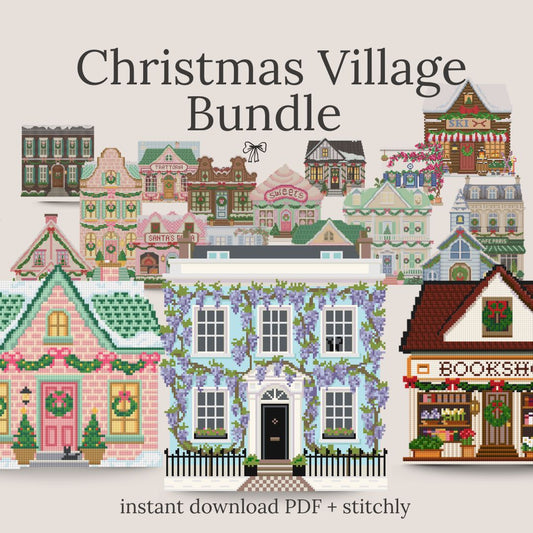 Christmas Village Needlepoint Bundle – 24 House Designs - Knotting Hill