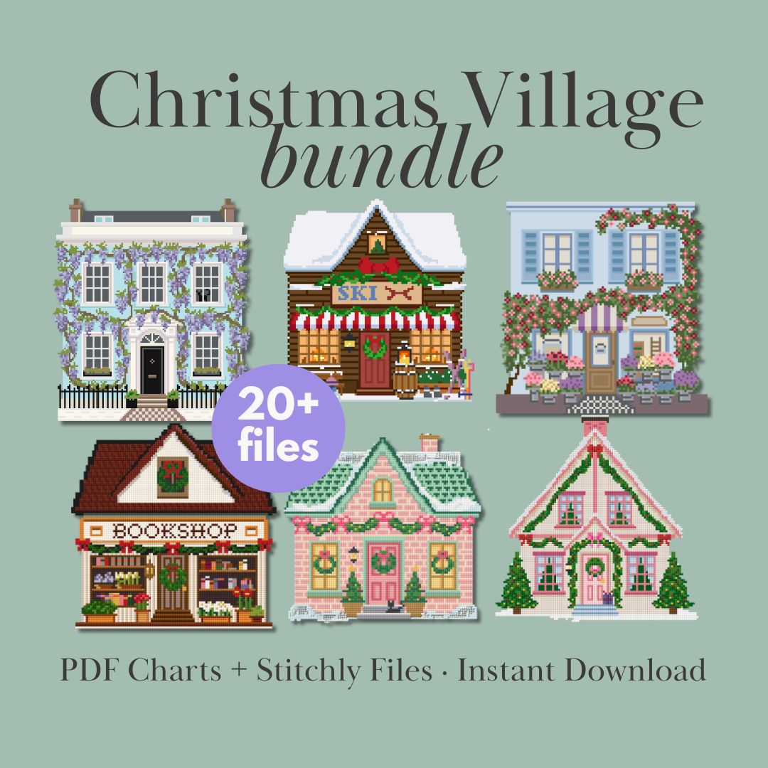 Christmas Village Needlepoint Bundle – 24 House Designs - Knotting Hill