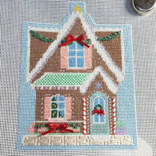 Gingerbread Cottage Needlepoint Village Pattern