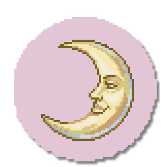 Moon Portrait Needlepoint Pattern