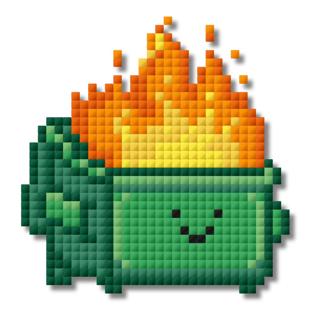 Dumpster Fire – Mini Needlepoint Pattern