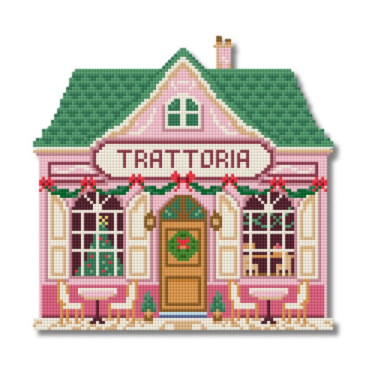 Trattoria needlepoint village pattern