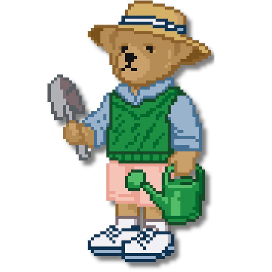 Gardening Bear Needlepoint Chart