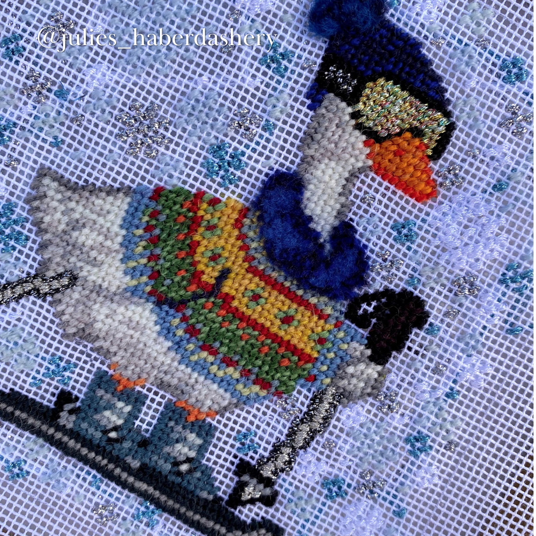 Silly Goose Ski Needlepoint Pattern