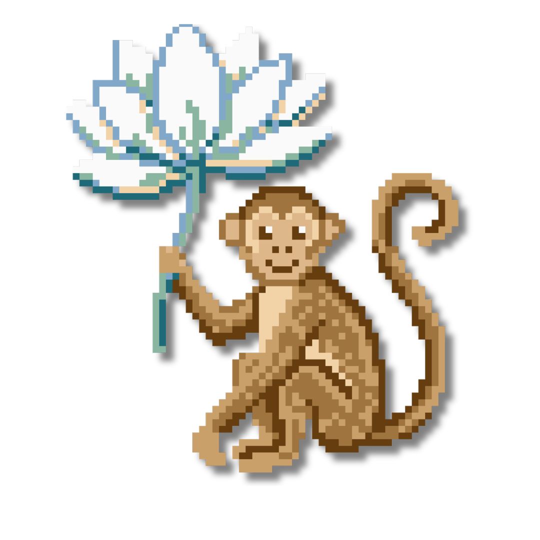 Monkey Portrait Needlepoint Pattern