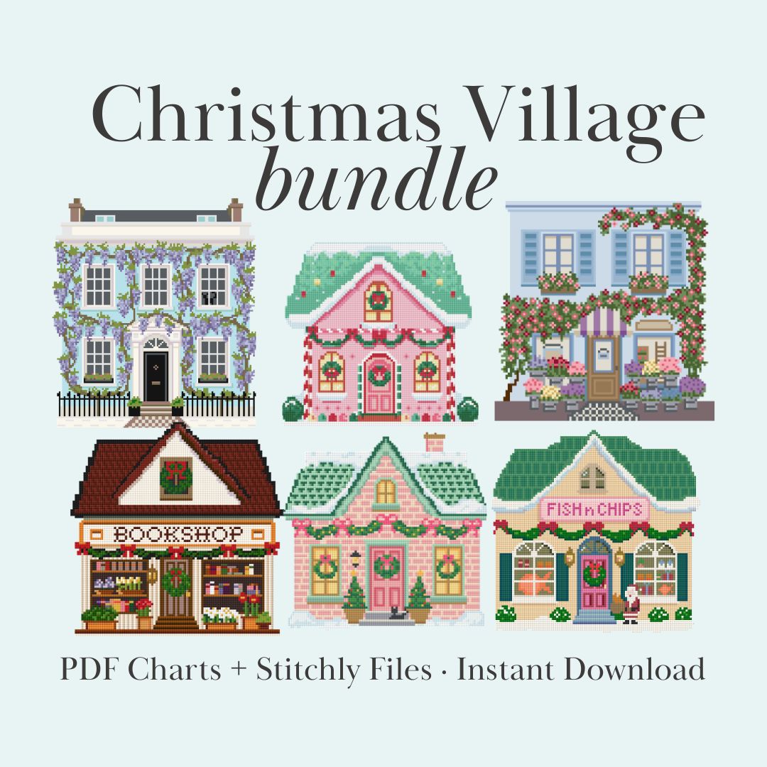 Christmas Village Needlepoint Bundle – 24 House Designs - Knotting Hill