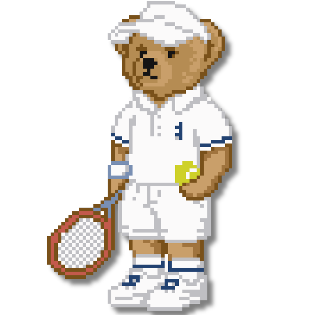 Tennis Bear Needlepoint Chart
