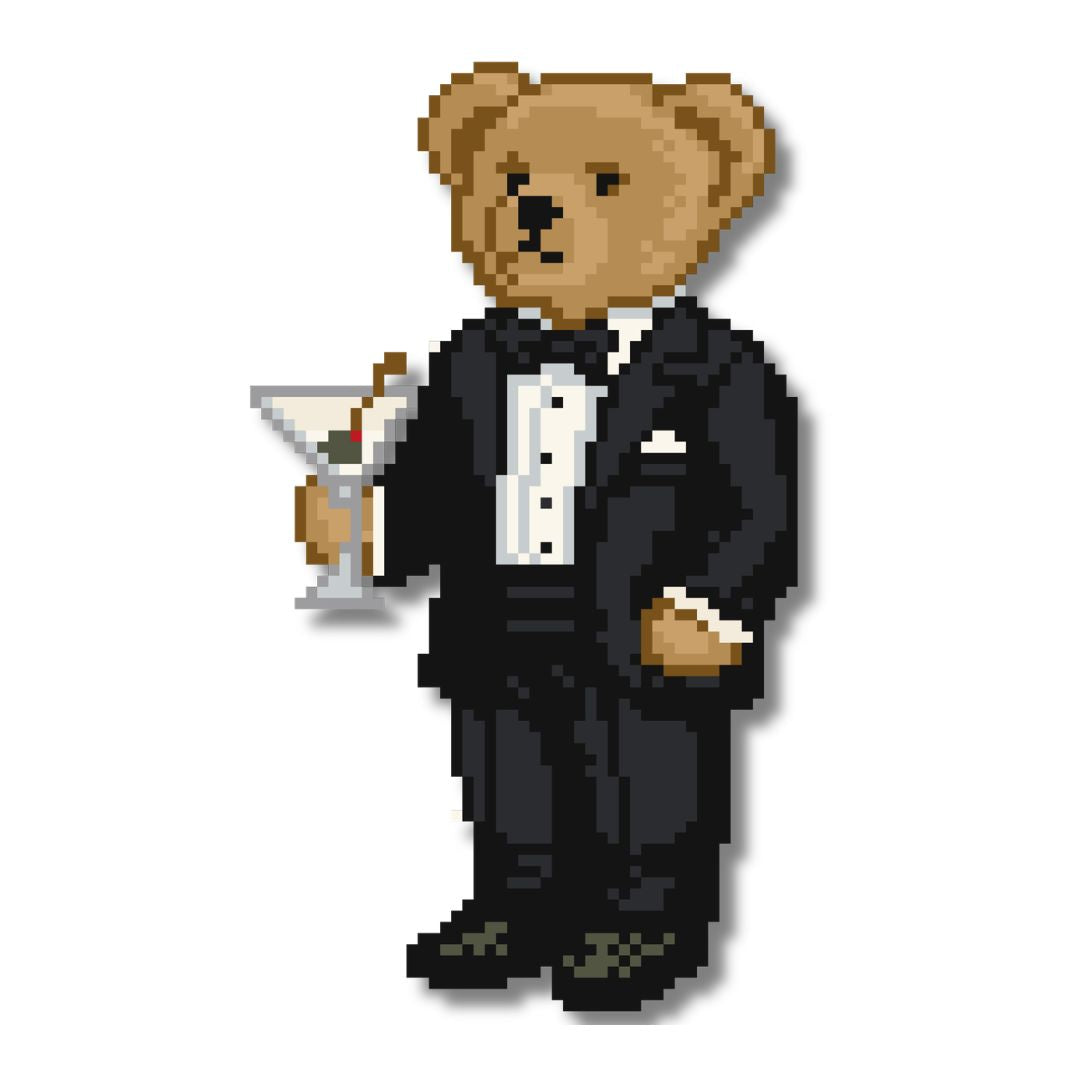 Martini Bear Needlepoint Chart