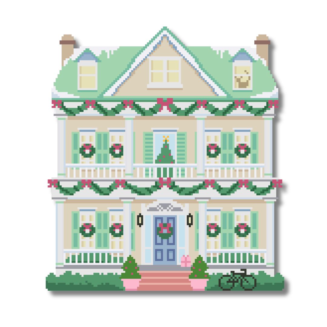 Mistletoe Manor Needlepoint Village Chart