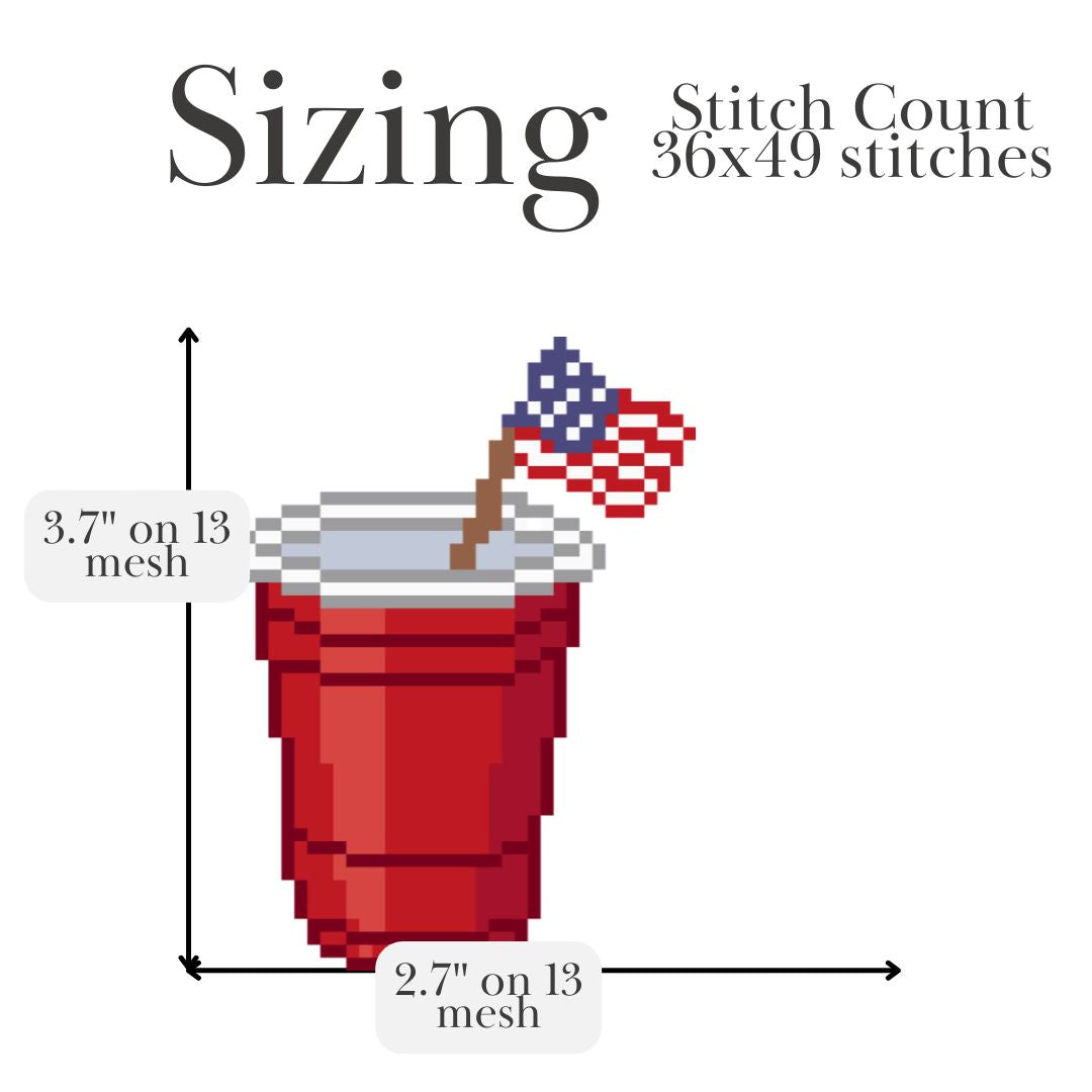 Red Solo Cup USA Needlepoint Pattern