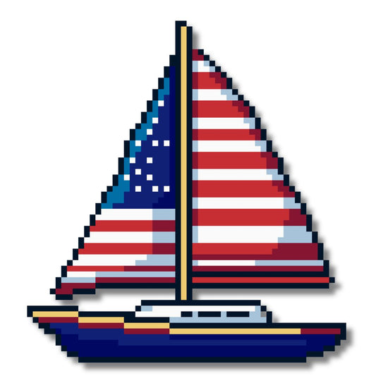 USA Sailboat Needlepoint Chart