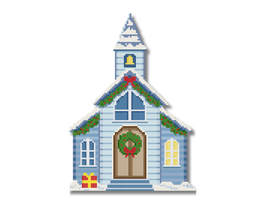 Christmas Village Church Needlepoint Chart