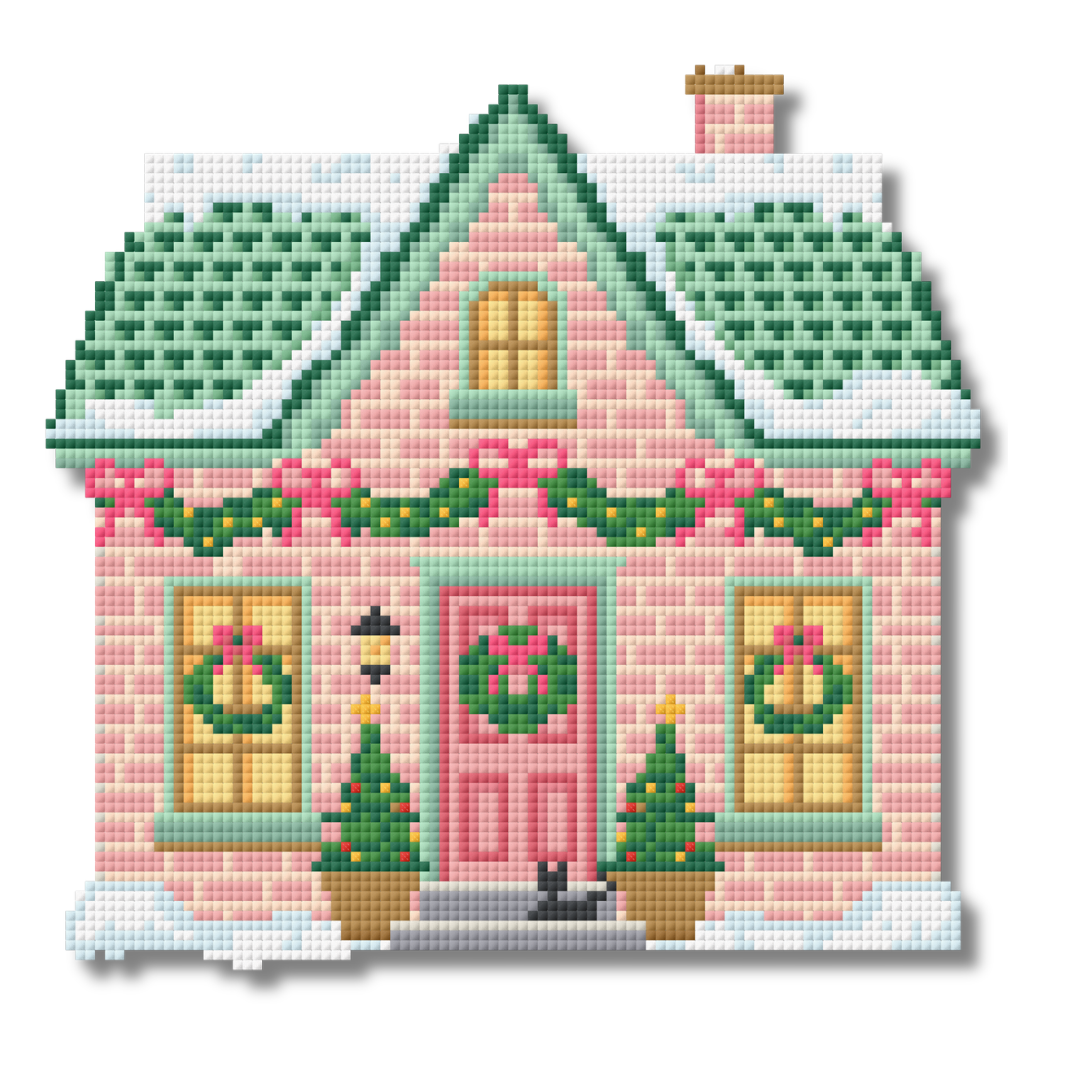 Village Garland Cottage Needlepoint Pattern