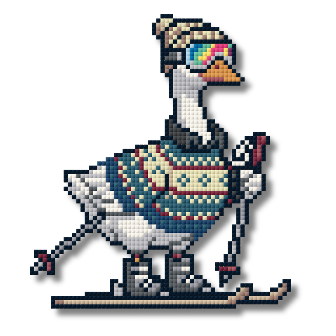 Silly Goose Ski Needlepoint Pattern